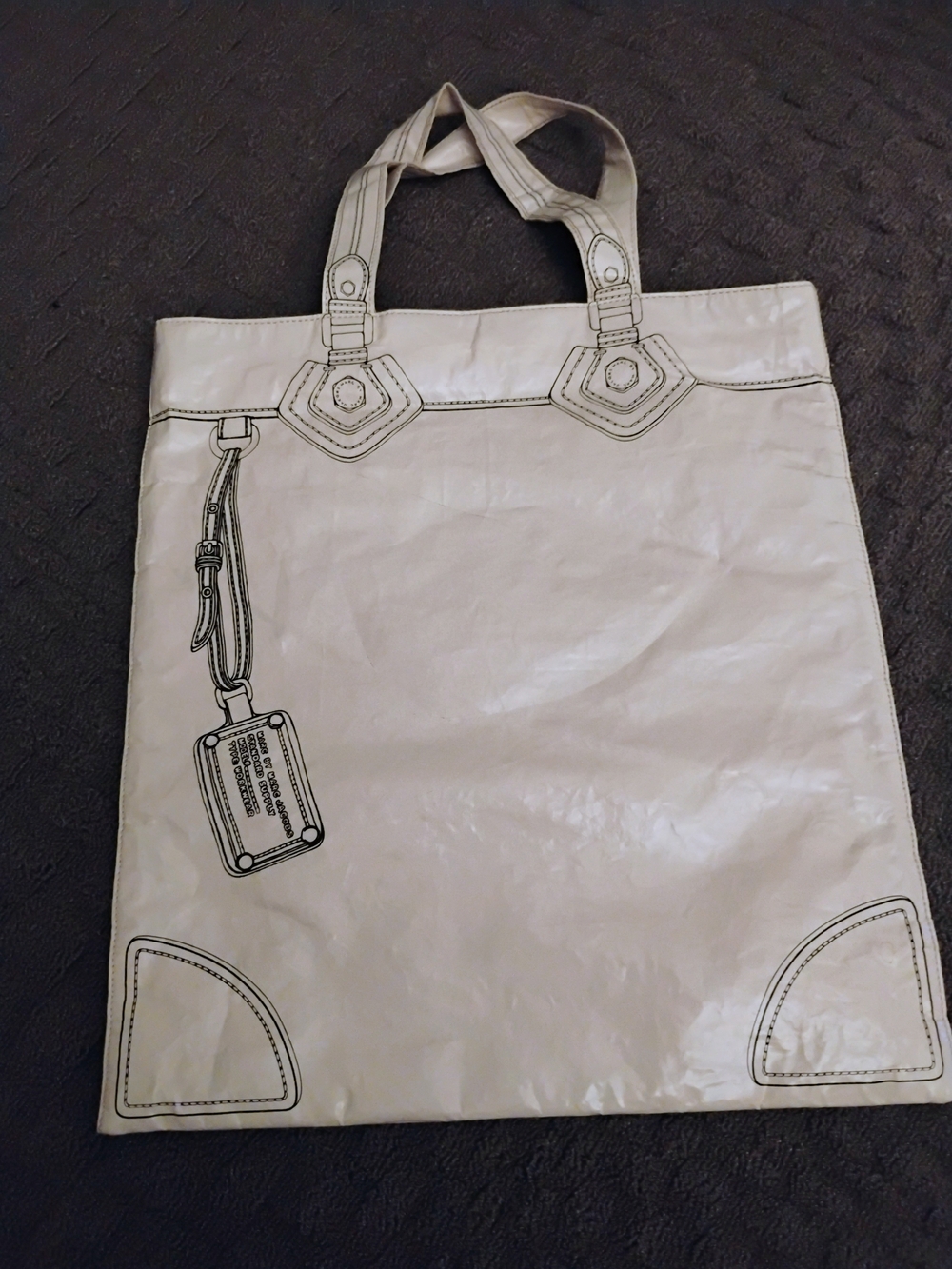 Marc Jacobs Work Wear Print Cream Beige Tote Bag